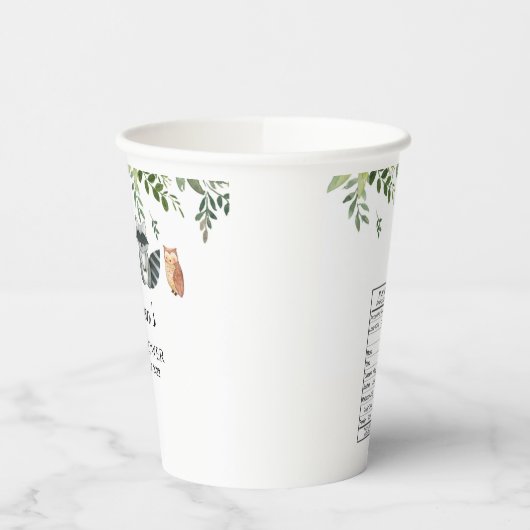 Baby shower van hout papieren bekers (Links)