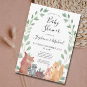 Baby shower van houtlanddieren kaart