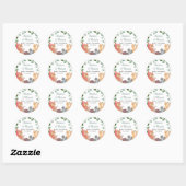 Baby shower van houtlanddieren ronde sticker (Vel)