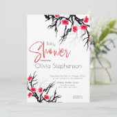 Baby shower van Japanse bloesems Kaart (Staand voorkant)