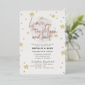 Baby shower van je moeder en rugleuning folie uitnodiging (Staand Voorkant)