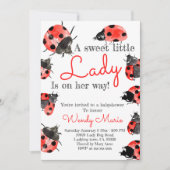 Baby shower van juffrouw beestje kaart (Voorkant)