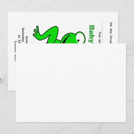 Baby shower van kikkervisjes en kikkervisjes kaart (Voorkant / Achterkant)