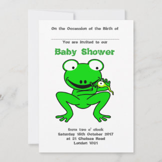 Baby shower van kikkervisjes en kikkervisjes kaart