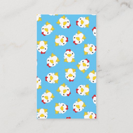 Baby shower van kippen Blauw Informatiekaartje (Achterkant)