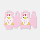 Baby shower van kippen Roze Bedankdoosjes (Uitgevouwen)