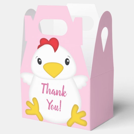 Baby shower van kippen Roze Bedankdoosjes (Geopend)