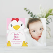 Baby shower van kippen Roze Kaart (Staand voorkant)