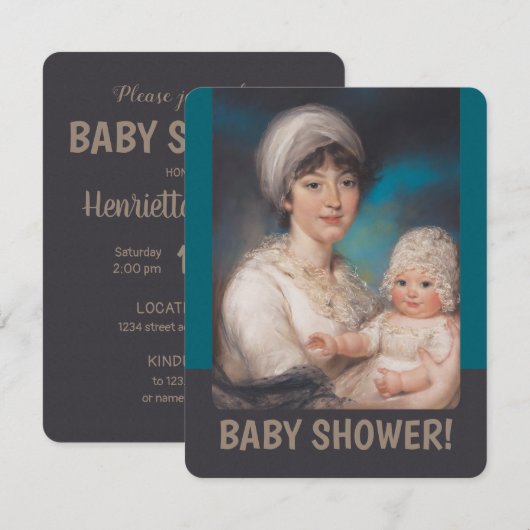 Baby shower van klein meisje en moeder CC0981 nodi Kaart (Voorkant / Achterkant)