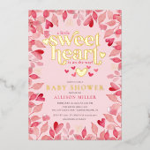 Baby shower van klein meisje folie uitnodiging (Voorkant)