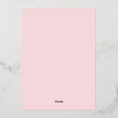 Baby shower van klein meisje folie uitnodiging (Achterkant)