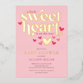 Baby shower van klein meisje folie uitnodiging (Voorkant)