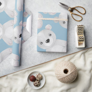 Baby shower van kleine Beren Cadeaupapier
