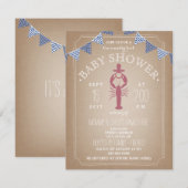 Baby shower van kleine boerenveetpeuters kaart (Voorkant / Achterkant)