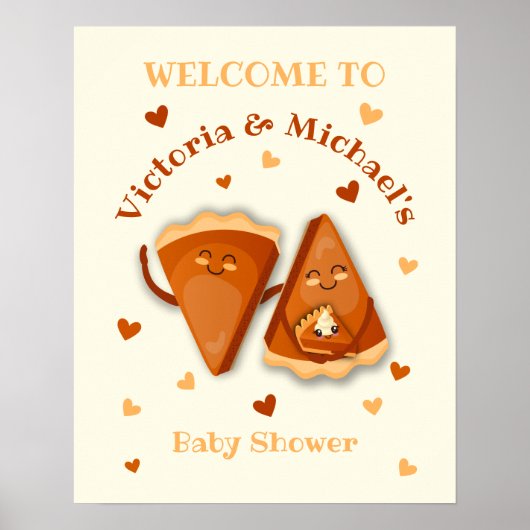 Baby shower van kleine cutie Pumpkin Pie Autumn Poster (Voorkant)