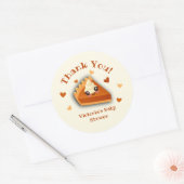 Baby shower van kleine cutie Pumpkin Pie Autumn Ronde Sticker (Envelop)