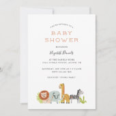 Baby shower van kleine dierentuindieren kaart (Voorkant)