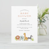 Baby shower van kleine dierentuindieren kaart (Staand voorkant)