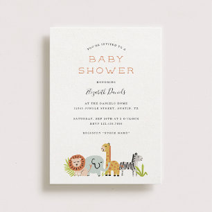Baby shower van kleine dierentuindieren kaart