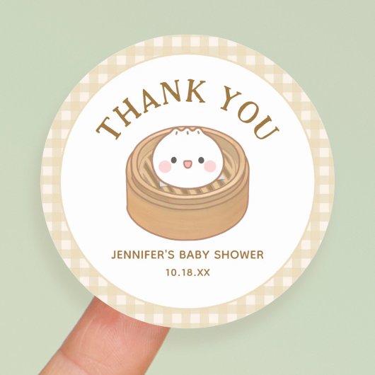 Baby shower van kleine duimberekening Dank u Ronde Sticker