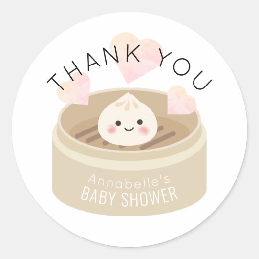 Baby shower van kleine duimberekening Dank u Ronde Sticker (Voorkant)