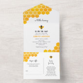 Baby shower van kleine honingbijen all in one uitnodiging (Binnen)