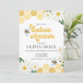 Baby shower van kleine honingbijen kaart (Staand voorkant)
