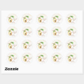 Baby shower van kleine honingbijen ronde sticker (Vel)