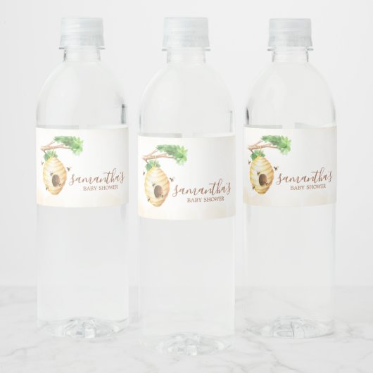 Baby shower van kleine honingbijen waterfles etiket (Flessen)