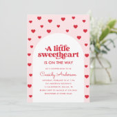 Baby shower van kleine liefhebberige roze Valentij Kaart (Staand voorkant)