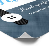 Baby shower van kleine man marineblauw poster (Hoek)