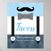 Baby shower van kleine man marineblauw poster (Voorkant)