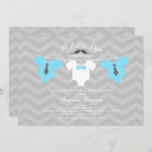 Baby shower van kleine Mannen Kaart (Voorkant / Achterkant)