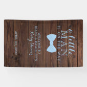 Baby shower van kleine Mannen | Rustic Wood Bowtie Spandoek (Horizontaal)