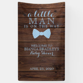 Baby shower van kleine Mannen | Rustic Wood Bowtie Spandoek