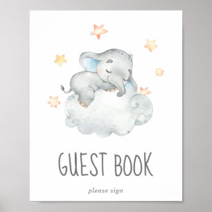 Baby shower van kleine olifanten poster