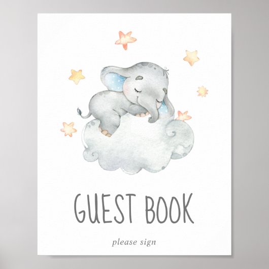 Baby shower van kleine olifanten poster (Voorkant)