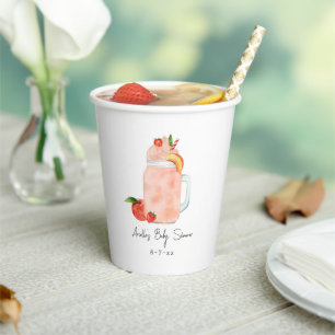 Baby shower van kleine peach-vruchtenmoes papieren bekers