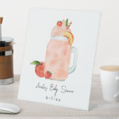 Baby shower van kleine peach-vruchtenmoes reclamebord met voetstuk (Insitu)