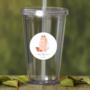 Baby shower van kleine peach-vruchtenmoes ronde sticker