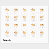 Baby shower van kleine pekeltjes vierkante sticker (Vel)