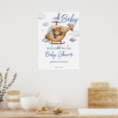 Baby shower van kleine piloot-helikopter welkom poster (Keuken)