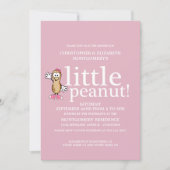 Baby shower van kleine pinda's (roze) kaart (Voorkant)