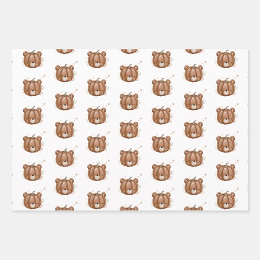 Baby shower van kleine pompoBeren Inpakpapier Vel (Voorkant 3)