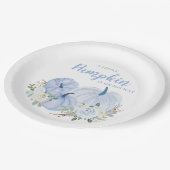Baby shower van kleine pompoenblauw papieren bordje (Gekanteld)