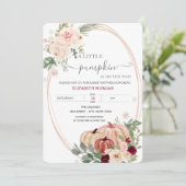 Baby shower van kleine pompoenbloemen Lijst Kaart (Staand voorkant)