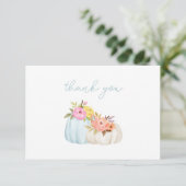 Baby shower van kleine pompoenen bedankkaart (Staand voorkant)