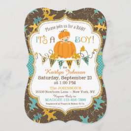 Baby shower van kleine pompoenen kaart