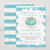 Baby shower van kleine pompoenen kaart (Voorkant / Achterkant)