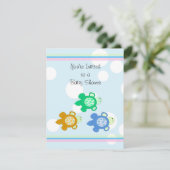 Baby shower van kleine schildpadden kaart (Staand voorkant)
